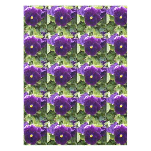 Deep Paarse Pansy Struiken Tafelkleed (Voorkant)
