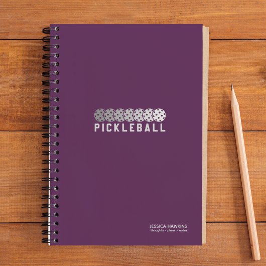Deep Paarse Pickleball Logo Gradient Persoonlijk Notitieboek