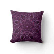 Deep Paarse Plum Waterverf Mandala Sierkussen