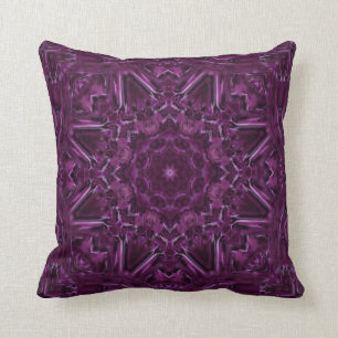 Deep Paarse Plum Waterverf Mandala Sierkussen
