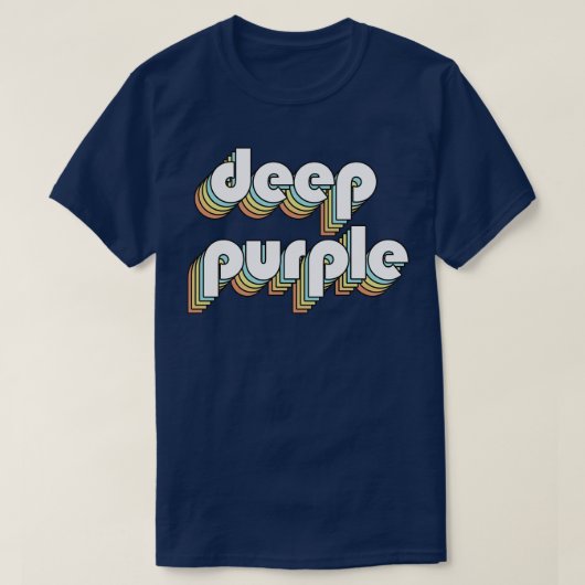 Deep Paarse Retro Rainbow Typografie Vervaagd Stij T-shirt (Design voorkant)