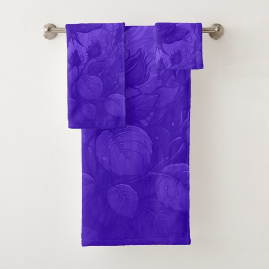 Deep Paarse Rozen Motif Bad Handdoek (Insitu)