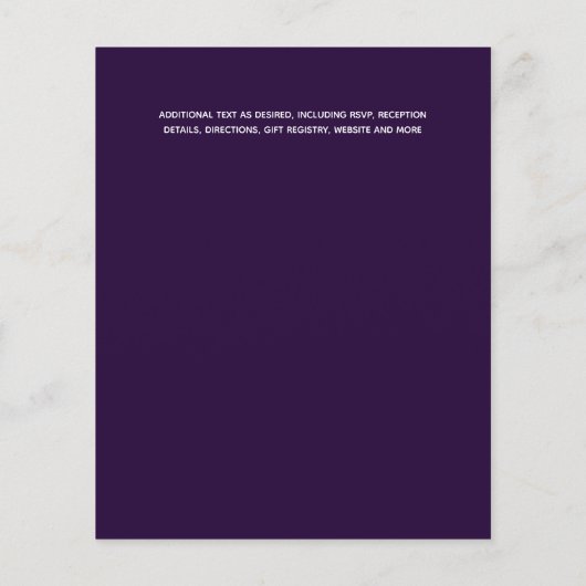 Deep Paarse schoonheidszondridderbruiloft met lage (Achterkant)