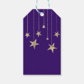 Deep Paarse Silver Stars Wizard Cadeft Label Cadeaulabel (Voorkant)