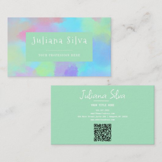 Deep Paarse Soft met QR Visitekaartje (Voorkant / Achterkant)