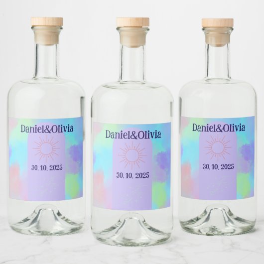 Deep Paarse Soft Wedding Stuff Likeurfles Etiket (Flessen)