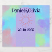 Deep Paarse Soft Wedding Stuff Likeurfles Etiket (Enkel label)