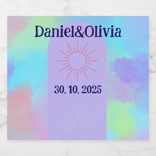 Deep Paarse Soft Wedding Stuff Likeurfles Etiket (Enkel label)