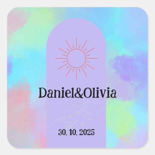 deep Paarse soft weeding stuff Vierkante Sticker (Voorkant)