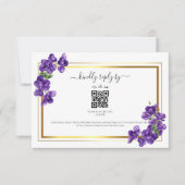 Deep Paarse Violets Reactie Kaart (Voorkant)