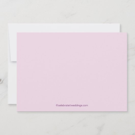 Deep Paarse Vlaanderen Bridal Shower Kaart (Achterkant)