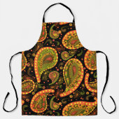 Deep Paisley Goud Sinaasappel Bruin Mooi Schort (Voorkant)