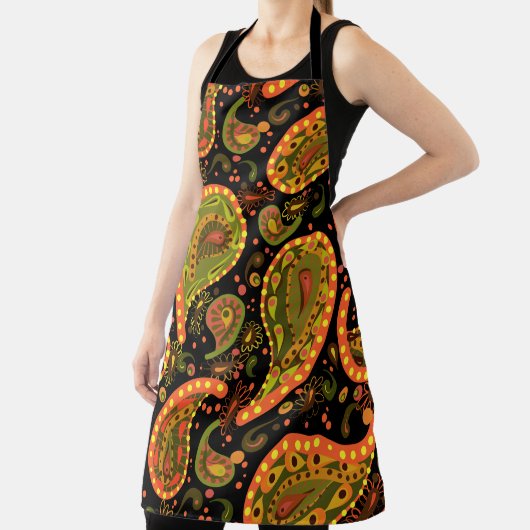 Deep Paisley Goud Sinaasappel Bruin Mooi Schort (Insitu)