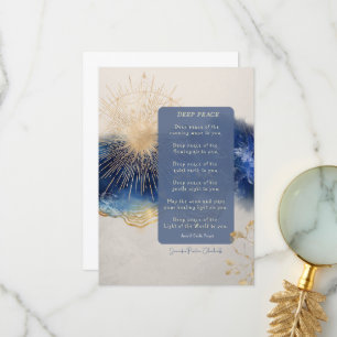 Deep Peace Irish / Ancient Gaelic zegen flat Bedankkaart