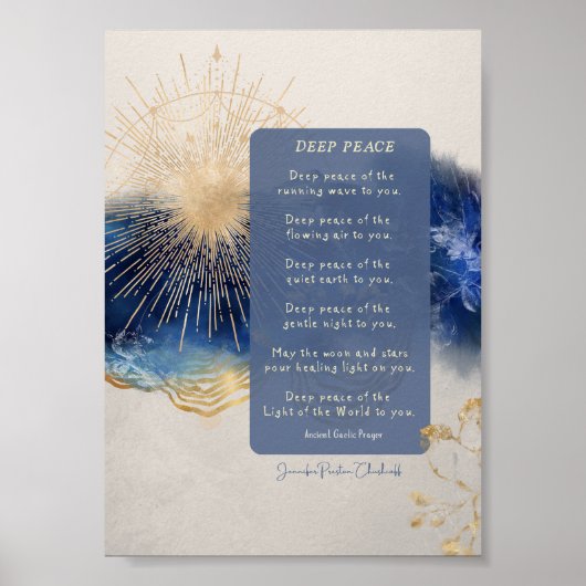 Deep Peace Irish / Gaelic zegening quote Poster (Voorkant)