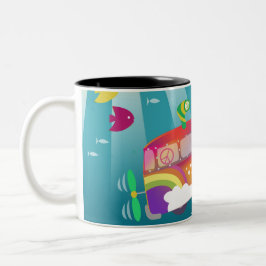 Deep Peace Van - Groovy Peace Submarine Tweekleurige Koffiemok