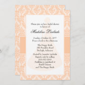 Deep Peach Damask Vrijgezellenfeest Kaart (Voorkant / Achterkant)