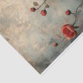 Deep Peach Flowers op een benauwde achtergrond Tissuepapier (Detail)