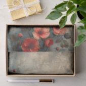 Deep Peach Flowers op een benauwde achtergrond Tissuepapier (Geschenk)