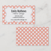 Deep Peach Polka Dots Visitekaartje (Voorkant / Achterkant)