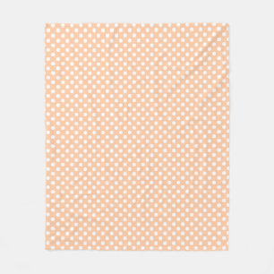 Deep Peach Polkadots Fleece Deken