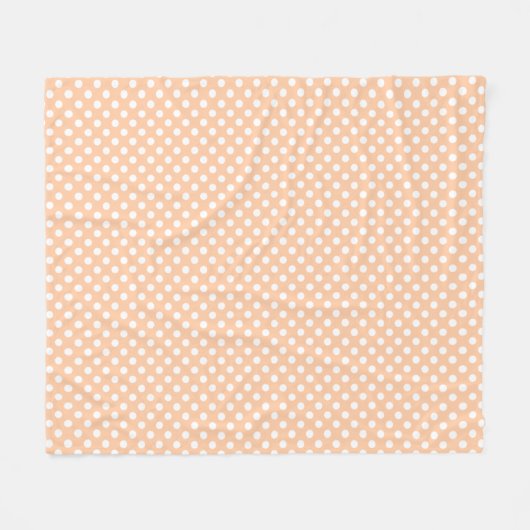 Deep Peach Polkadots Fleece Deken (Voorkant (Horizontaal))