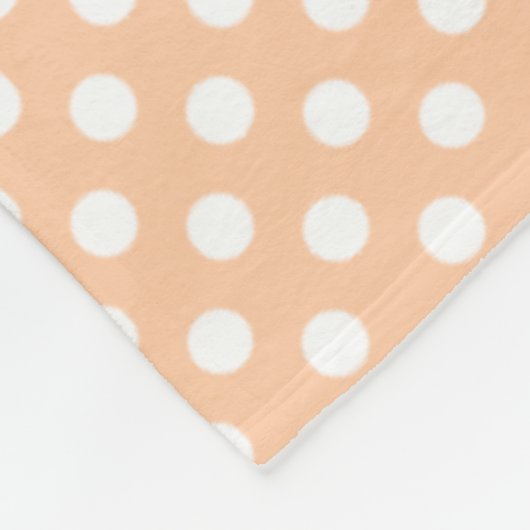 Deep Peach Polkadots Fleece Deken (Hoek)