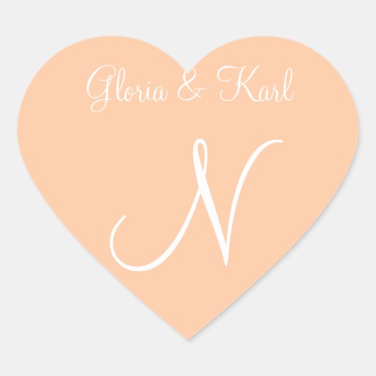 Deep Peach Your Ewn Letters Invision Hart Sticker (Voorkant)