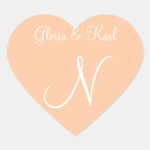 Deep Peach Your Ewn Letters Invision Hart Sticker