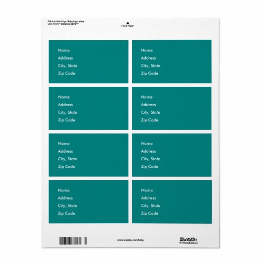 Deep Peacock Blue Etiket (Full Sheet)