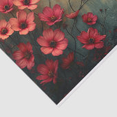 Deep Perzik Bloemen op een Ombre achtergrond Tissuepapier (Detail)