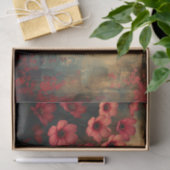 Deep Perzik Bloemen op een Ombre achtergrond Tissuepapier (Geschenk)