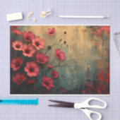 Deep Perzik Bloemen op een Ombre achtergrond Tissuepapier (Craft)