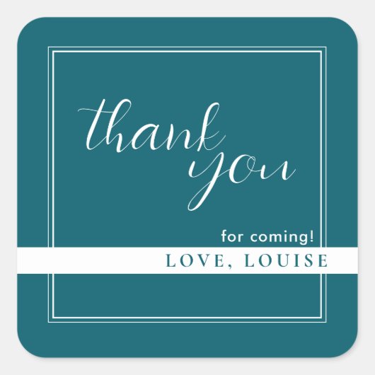 Deep Petrol Bedankt Sticker (Voorkant)