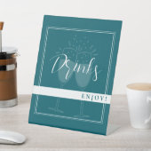 Deep Petrol Custom Drinken Party Sign Reclamebord Met Voetstuk (Insitu)