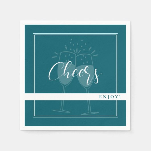 Deep Petrol Custom Party servetten (Voorkant)