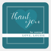 Deep Petrol Dank u Hart Sticker (Voorkant)