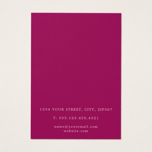 Deep Pink agaat oorbel display kaart (Achterkant)