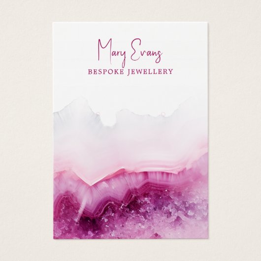 Deep Pink agaat oorbel display kaart (Voorkant)