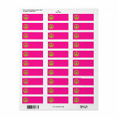 Deep Pink and Chartreuse Peace Symbol Etiket (Full Sheet)