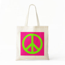 Deep Pink and Chartreuse Peace Symbol