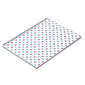Deep Pink, Aqua, White Polka geotteerd Notitieboek (Linkerzijde)