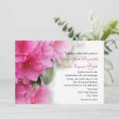 Deep Pink Azaleas Wedding of Party Invitations Kaart (Staand voorkant)