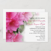 Deep Pink Azaleas Wedding of Party Invitations Kaart (Voorkant / Achterkant)