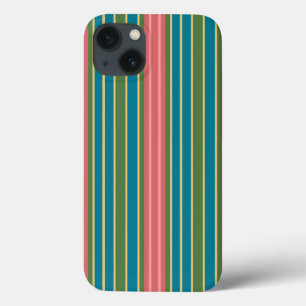 Deep Pink Blue Green Gestreepte iPad Case-Mate Hoe iPhone 13 Hoesje