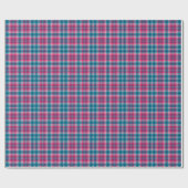 Deep Pink Blue Tartan Gingham Patroon Cadeaupapier (Vlak)