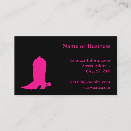 Deep Pink Boot Visitekaartje (Voorkant)