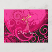 Deep Pink Calla Lily Art Hartelijk dank Briefkaart (Voorkant)