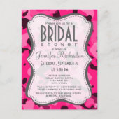 Deep Pink Camo; Camouflage Uitnodiging Briefkaart (Voorkant)