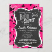 Deep Pink Camo; krijtbordlook Kaart (Voorkant / Achterkant)